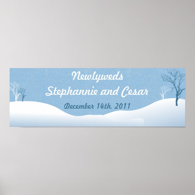 Póster Banner personalizado de 22.5"x7.5" invierno Blue C (Frente)