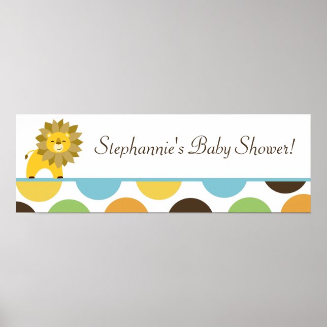 Póster Banner personalizado de 22.5"x7.5" Jungle King Lio (Frente)