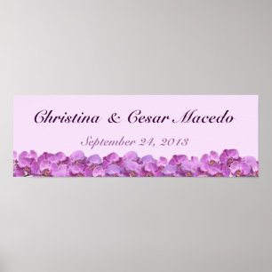 Póster Banner personalizado de 22.5"x7.5" Orquídeas púrpu