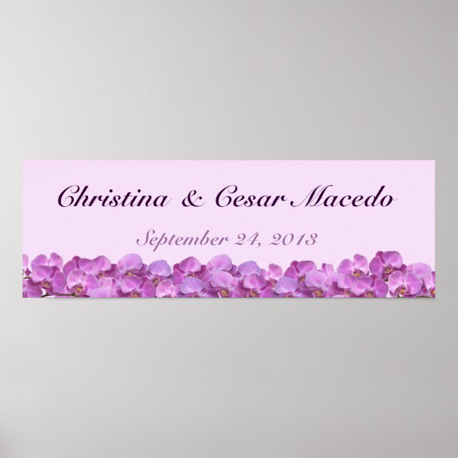 Póster Banner personalizado de 22.5"x7.5" Orquídeas púrpu (Frente)