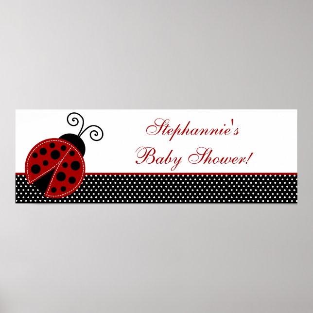 Póster Banner personalizado de 22.5"x7.5" Red Ladybug (Frente)