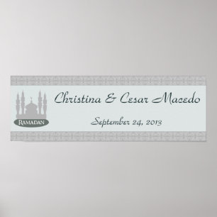 Póster Banner personalizado de 22.5"x7.5" Soft Blue Islam