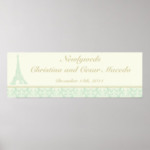Póster Banner personalizado de 22,5" x 7,5" Damask París