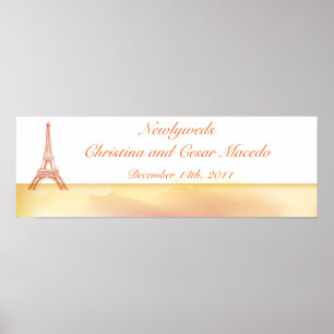 Póster Banner personalizado de 22,5" x 7,5" Paris Peach