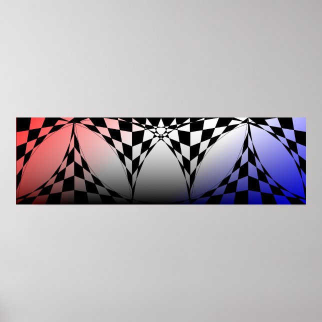 Póster Banner rojo-blanco-azul de Kenneth Yoncich (Frente)