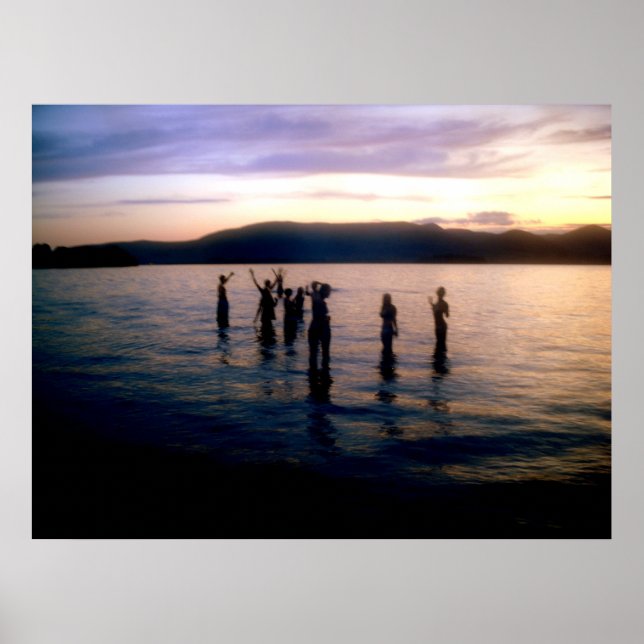 Póster Baño adolescente al atardecer (Frente)