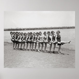 Póster Baño de Beauties, 1923. Foto del vintage