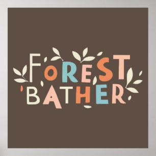 Póster Baño de bosque texto personalizado