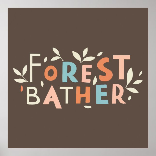 Póster Baño de bosque texto personalizado (Frente)