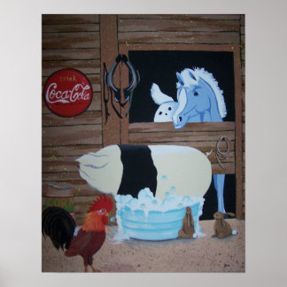 Póster baño de cerdo