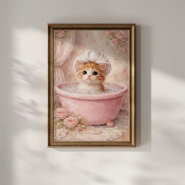 Póster Baño de gatito lindo (Subido por el creador)