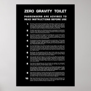 Póster Baño de gravedad cero Texto blanco completo