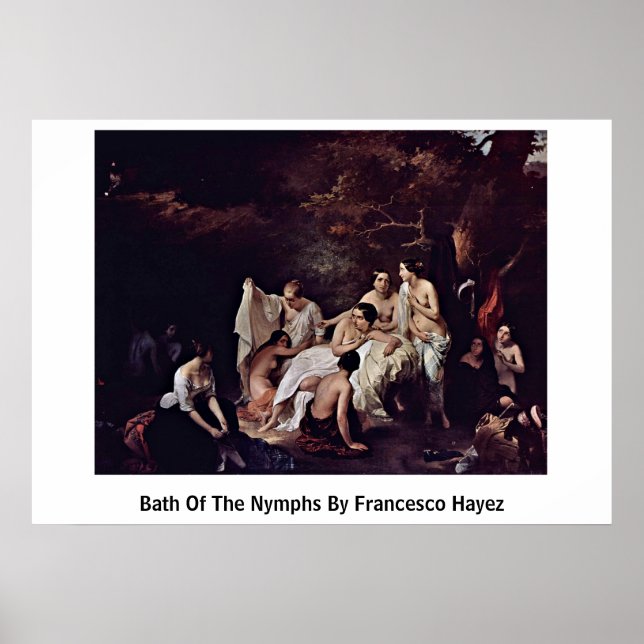 Póster Baño De Las Ninfas Por Francesco Hayez (Frente)