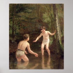 Póster Baño de muchachos, 1873