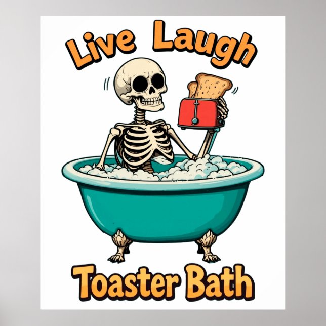 Póster Baño de tostadora, Vive Ríe (Frente)