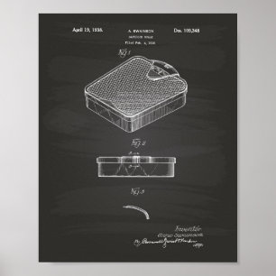 Póster Baño Escala 1938 Patent Art Chalkboard