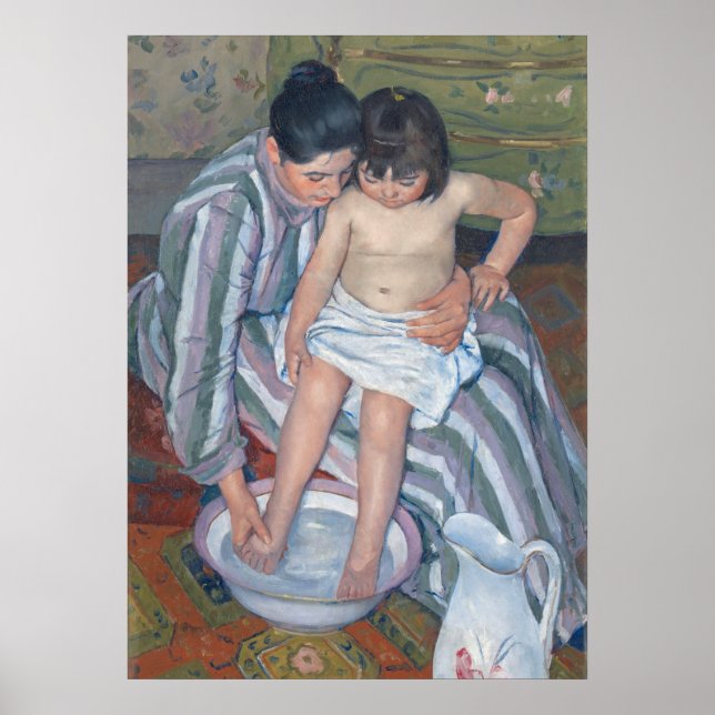 Póster Baño infantil, 1893 (aceite sobre lienzo) (Frente)