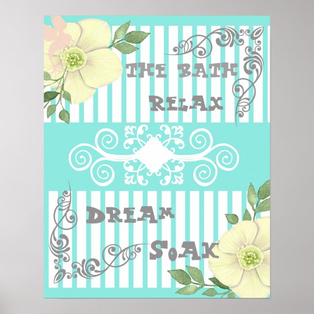 Póster Baño relajante en el baño (Frente)