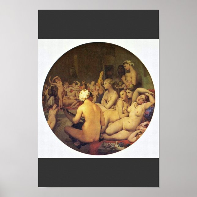 Póster Baño Turco (Tondo) De Ingres Jean Auguste Do (Frente)