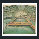 Póster Baños de sutro (1210)<br><div class="desc">La Biblioteca Bancroft Presenta: Vista interior de los baños de San Francisco que muestra una gran piscina,  piscinas más pequeñas y plataformas. Los espectadores en las plataformas superiores ven principalmente a los bañistas masculinos. Estructura detallada del edificio. Cromolitografía por un artista desconocido,  1900.</div>