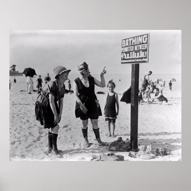 PÓSTER BAÑOS EN EL PARQUE LINCOLN - CHICAGO 1919 (Frente)