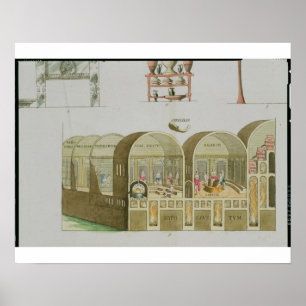 Póster Baños romanos, placa 'de la historia de la nación