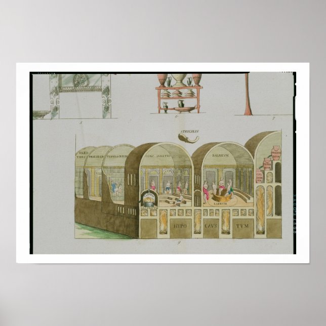 Póster Baños romanos, plato de 'La historia de la nación' (Frente)