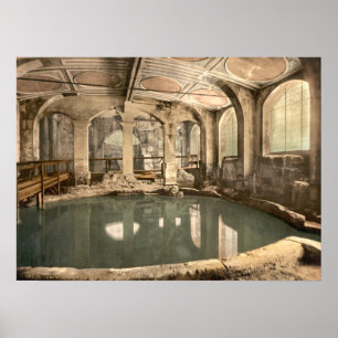 Póster Baños romanos y abadía V, Bath, Somerset, Inglater