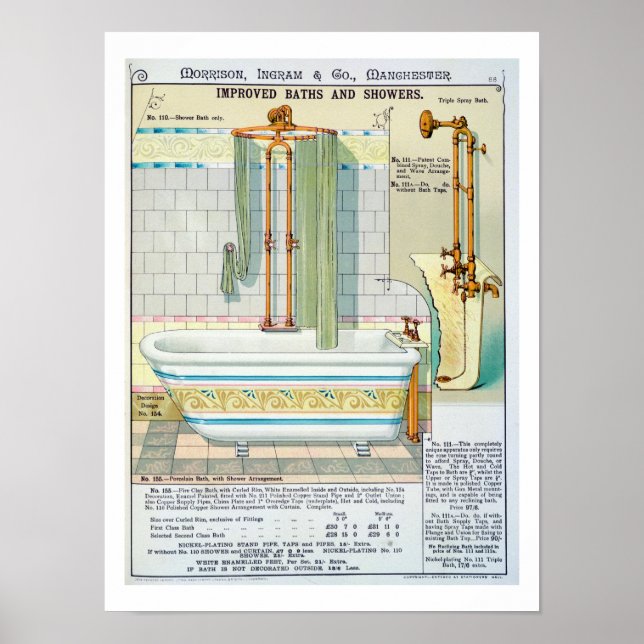 Póster Baños y duchas mejorados de un catálogo de san (Frente)