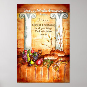 Póster Banquete de semanas - Pentecost Shavuot inspirador