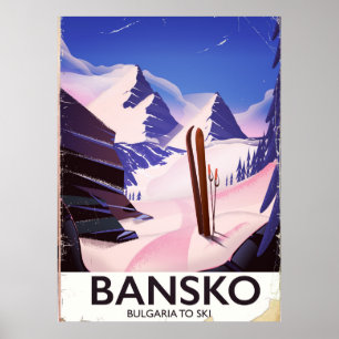 Póster Bansko Bulgaria Para Esquiar