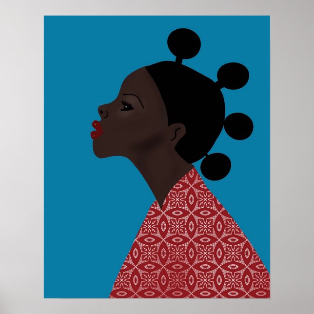 Póster Bantu Hairstyle, mujer africana (Frente)