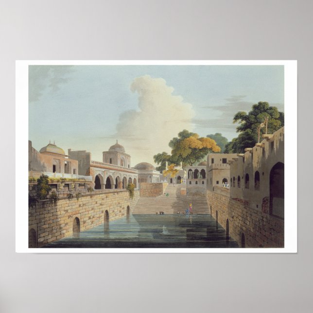 Póster Baolee cerca de la Ciudad Vieja de Delhi, placa XV (Frente)
