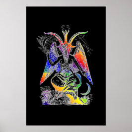 Póster Baphomet Arcoiris {Cabra De Mendes}