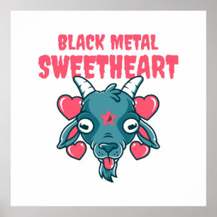 Póster Baphomet de Cabeza de Cabra Adorable