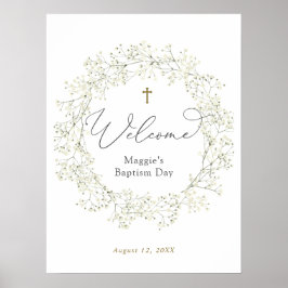 Póster Baptismo respiratorio del bebé o bienvenida a la c