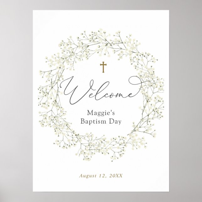 Póster Baptismo respiratorio del bebé o bienvenida a la c (Frente)