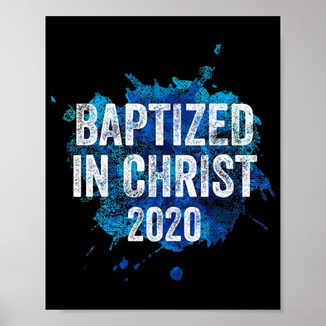 Póster Baptized in Christ 2020 Baptism Church Christian C (Frente)