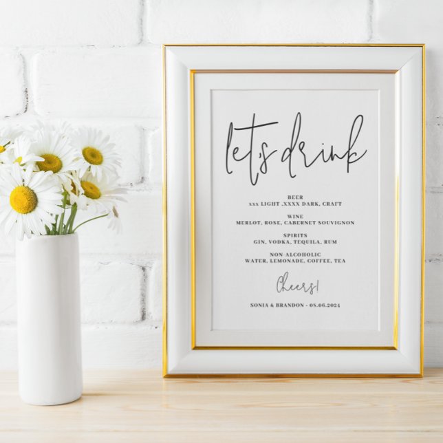 Póster Bar abierto Bebamos Poster de señas boda (Subido por el creador)