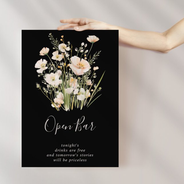 Póster Bar abierto clásico Rubor Wildflower Black Boda (Subido por el creador)