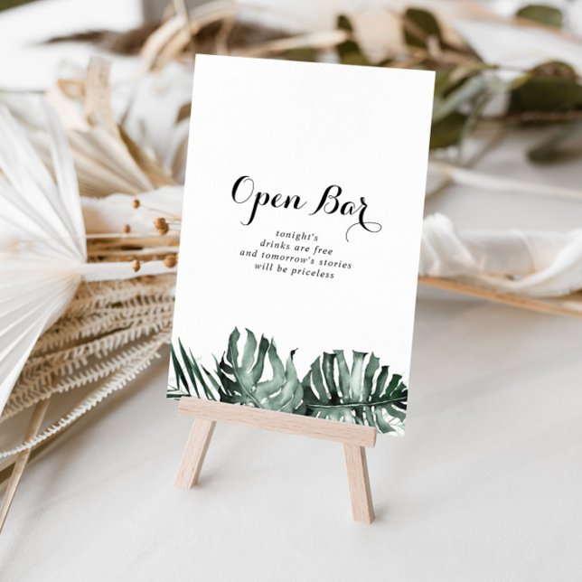 Póster Bar abierto con Boda floral blanco y vegetación tr (Subido por el creador)