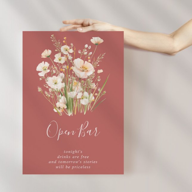 Póster Bar abierto del Boda de flores silvestres del Boho (Subido por el creador)