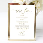Póster Bar abierto elegante Rótulo Boda de caligrafía dor<br><div class="desc">Bar abierto elegante Rótulo Boda de caligrafía dorada</div>