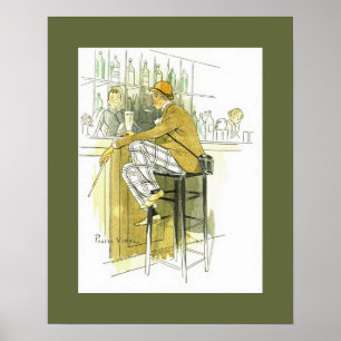 Póster Bar Anglais ~ Bar inglés ~ Pierre Vidal