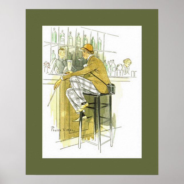 Póster Bar Anglais ~ Bar inglés ~ Pierre Vidal (Frente)