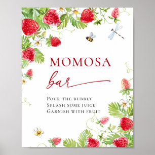 Póster Bar Baby Shower MOMOSA de moda Meadow Strawberry