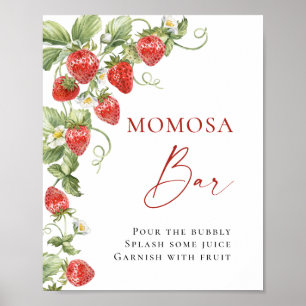 Póster Bar Baby Shower MOMOSA de moda Meadow Strawberry