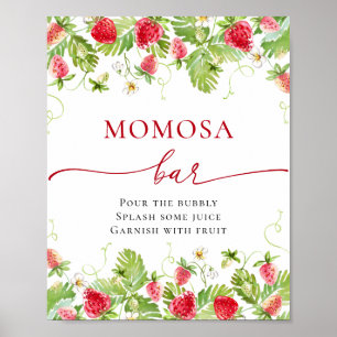 Póster Bar Baby Shower MOMOSA de moda Meadow Strawberry
