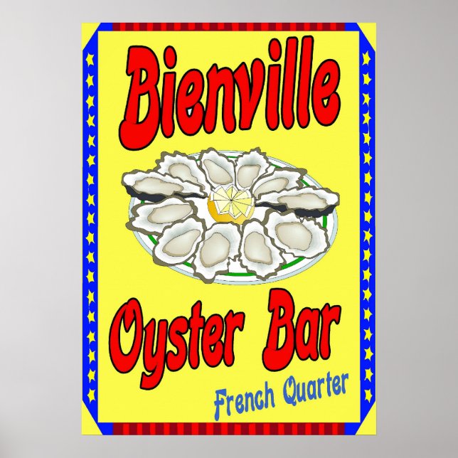 Póster Bar Bienville Oyster (Frente)