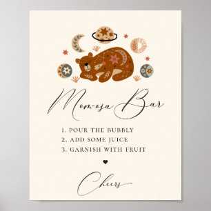 Póster Bar Boho Celestial Bear Mom-osa